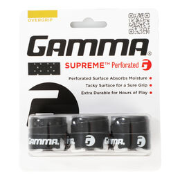 Vrchní Omotávky Gamma Gamma Übergriffband Supreme Perforated Overgrip 3er-Pack Schwarz